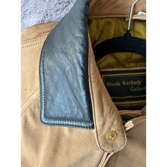 Vintage Nicole Sarhady Collections Brown Suede Barn Jacket L - Picture 8 of 16